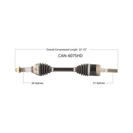 Wide Open Heavy Duty CV Axle for CAN AM HD FRONT RIGHT OUTLANDER 650/850/1000 20 CAN-6075HD